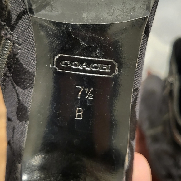Coach Black Arissa High Heel Ankle Boots Booties Size 7.5B  Made In Italy - Picture 11 of 12